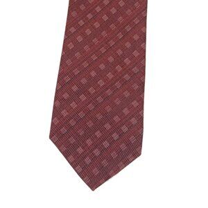 Calvin Klein Men’s Silk Tie Burgundy Geometric 60 inch Designer Wide Tie New